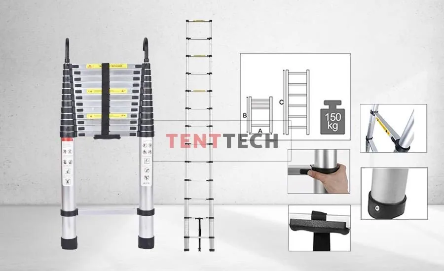 Düz Tip, A Tipi Çift Yönlü Teleskopik Merdivenler - Tenttech COM TR